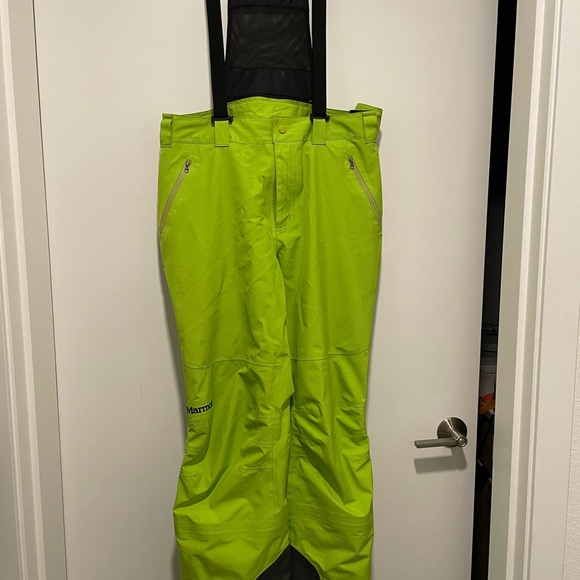 Marmot Neon Green Snow Pants - Picture 1 of 14